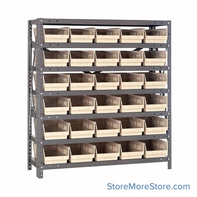 Bin Storage Shelves 36''W x 12''D x 39''H - 1239-102IV SMS-08-V45-1239-102IV