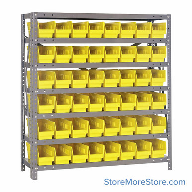Bin Storage Shelves 36''W x 12''D x 39''H - 1239-101YL SMS-08-V45-1239-101YL