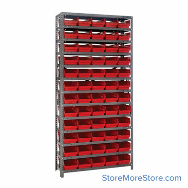 Bin Storage Shelves 36''W x 18''D x 75''H - 1875-104RD SMS-08-V45-1875-104RD