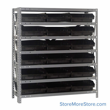 Bin Storage Shelves 36''W x 12''D x 39''H - 1239-109BK SMS-08-V45-1239-109BK