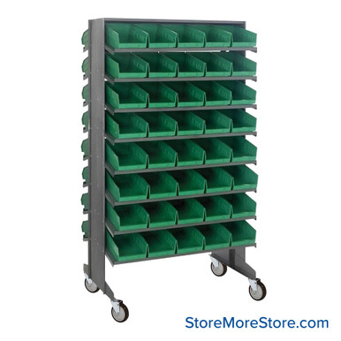 Storage Shelves with Bins 36''W x 24''D x 60''H - QPRD-102GN-W SMS-08-V45-QPRD-102GN-W