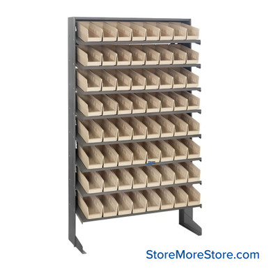 Storage Shelves with Bins 36''W x 12''D x 60''H - QPRS-101IV SMS-08-V45-QPRS-101IV