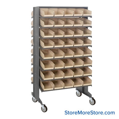 Storage Shelves with Bins 36''W x 24''D x 60''H - QPRD-102IV-W SMS-08-V45-QPRD-102IV-W