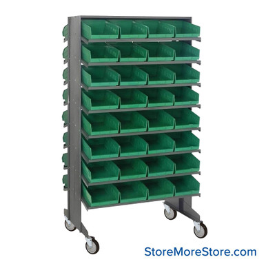 Storage Shelves with Bins 36''W x 36''D x 60''H - QPRD-108GN-W SMS-08-V45-QPRD-108GN-W