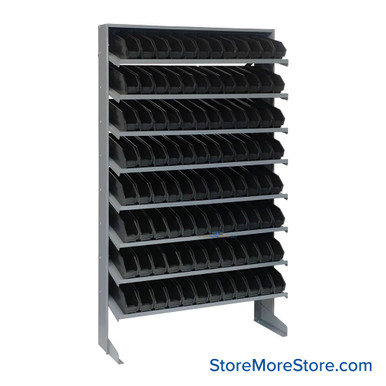 Storage Shelves with Bins 36''W x 12''D x 60''H - QPRS-100BK SMS-08-V45-QPRS-100BK