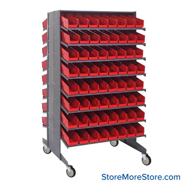 Storage Shelves with Bins 36''W x 36''D x 60''H - QPRD-103RD-W SMS-08-V45-QPRD-103RD-W