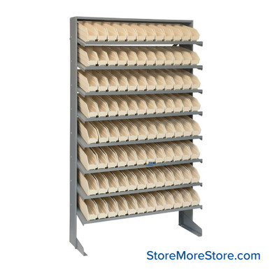 Storage Shelves with Bins 36''W x 12''D x 60''H - QPRS-100IV SMS-08-V45-QPRS-100IV