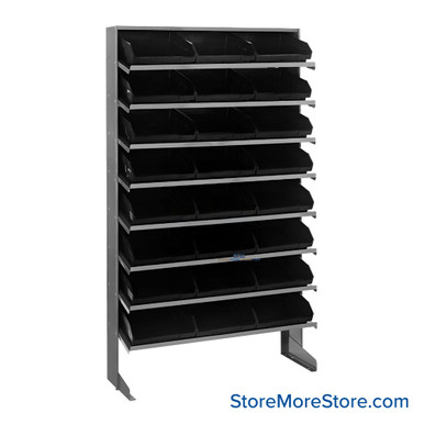 Storage Shelves with Bins 36''W x 12''D x 60''H - QPRS-109BK SMS-08-V45-QPRS-109BK