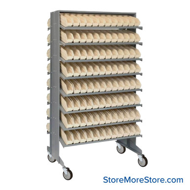 Storage Shelves with Bins 36''W x 24''D x 60''H - QPRD-100IV-W SMS-08-V45-QPRD-100IV-W