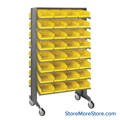 Storage Shelves with Bins 36''W x 24''D x 60''H - QPRD-107YL-W SMS-08-V45-QPRD-107YL-W