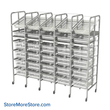 Mobile Basket Rack 87.75''W x 29.13''D x 78''H - RKU-5-7 SMS-08-V59-RKU-5-7