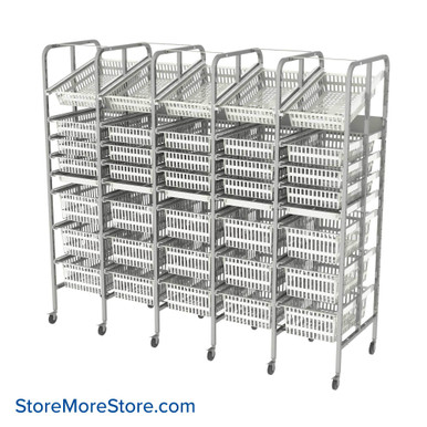 Mobile Basket Rack 87.75''W x 29.13''D x 78''H - RKU-5-8 SMS-08-V59-RKU-5-8