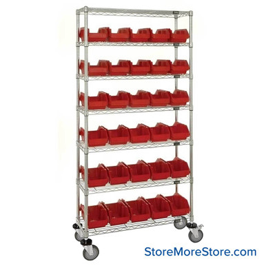 Double Sided Bin Rack 36''W x 18''D x 74''H - W7-18-30RD-C SMS-08-V45-W7-18-30RD-C