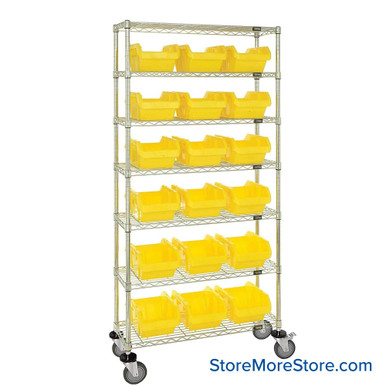 Double Sided Bin Rack 36''W x 18''D x 74''H - W7-14-18YL-C SMS-08-V45-W7-14-18YL-C
