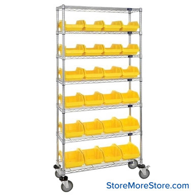 Double Sided Bin Rack 36''W x 18''D x 74''H - W7-18-24YL-C SMS-08-V45-W7-18-24YL-C