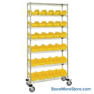Double Sided Bin Rack 36''W x 18''D x 74''H - W7-18-30YL-C SMS-08-V45-W7-18-30YL-C