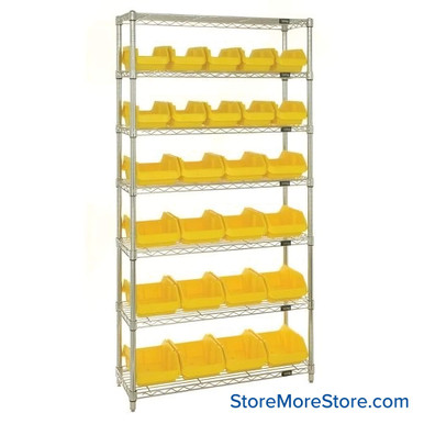 Double Sided Bin Rack 36''W x 18''D x 74''H - W7-12-26YL SMS-08-V45-W7-12-26YL