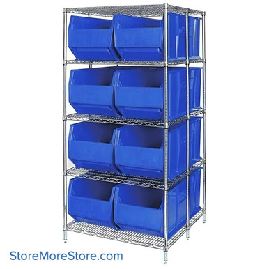 Large Bin Storage Rack 42''W x 36''D x 86''H - WRA86-2136C-166BL SMS-08-V45-WRA86-2136C-166BL
