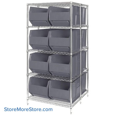 Large Bin Storage Rack 42''W x 42''D x 86''H - WRA86-2142C-206GY SMS-08-V45-WRA86-2142C-206GY