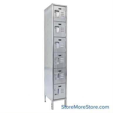 Stainless Steel Locker 12''W x 18''D x 78''H - USS1288-6A SMS-05-V39-USS1288-6A