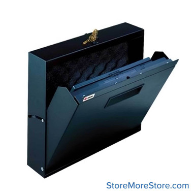 Wall Mounted Folding Cabinets, 16" W x 3.5" D x 13.75" H, Laptop, Key Lock (Keyed Differently)