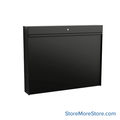 Wall Mounted Folding Cabinets, 20" W x 3.5" D x 16.5" H, Standard, Key Lock