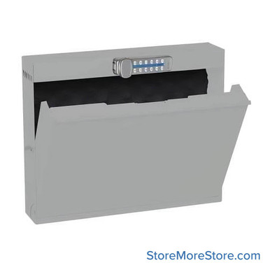 Wall Mounted Folding Cabinets, 18" W x 3.5" D x 14.5" H, Laptop, Digital PIN Lock