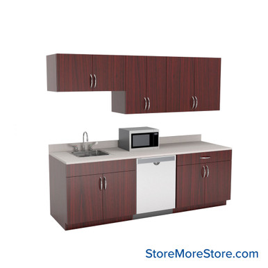 Breakroom Cabinets 96''W x 31''D x 84''H - SSG-BR08-3-L SMS-03-V90-SSG-BR08-3-L
