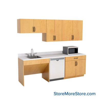 Breakroom Cabinets 96''W x 25''D x 84''H - SSG-BR08-4-L SMS-03-V90-SSG-BR08-4-L