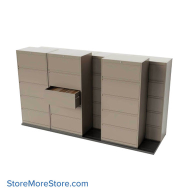 Sliding Lateral File Cabinets 124''W x 38''D x 64''H - LATFD3043 SMS-01-V25-LATFD3043