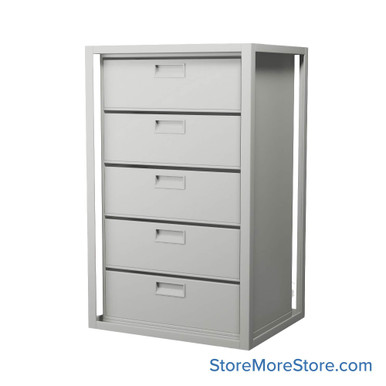 Rotary File Cabinet 39''W x 31''D x 62''H - XLG-FS1-A5-DLK SMS-01-V25-XLG-FS1-A5