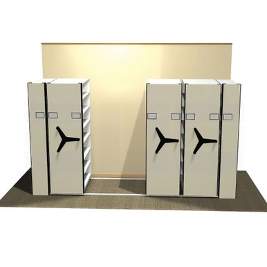 High Density Shelving, 170" W x 48" D, 36" Shelving Width, Letter (12") Shelf Depth