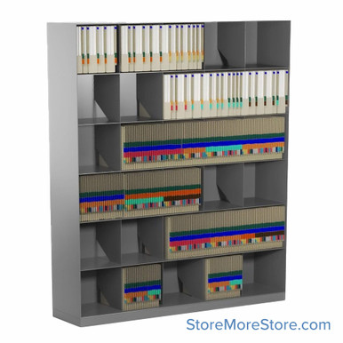 Slanted shelving 55''W x 10''D x 64''H - Kit-Datum-72519-SF4810-6 SMS-08-V25-SF4810-6