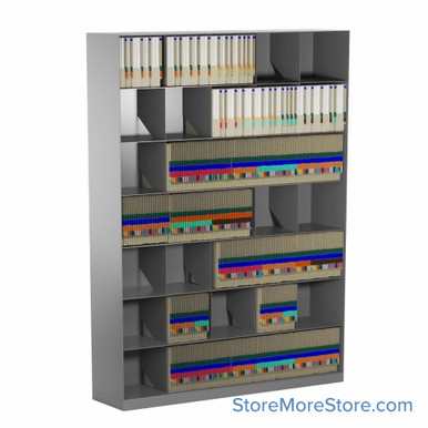 Slanted shelving 55''W x 10''D x 75''H - Kit-Datum-72519-SF4810-7 SMS-08-V25-SF4810-7