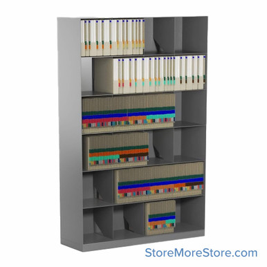 Slanted shelving 43''W x 10''D x 64''H - Kit-Datum-SF3610-6 SMS-08-V25-SF3610-6