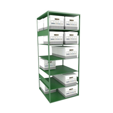 Box Storage Shelves, 30" W x 32" D x 76" H, Double Sided, 7 shelves