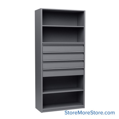 Shelving Units with Drawers 36''W x 15''D x 76''H - 761536-4dwr6 SMS-08-V25-761536-4dwr6