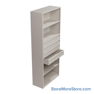 Shelving Units with Drawers 36''W x 15''D x 88''H - 881536-4dwr6 SMS-08-V25-881536-4dwr6