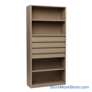 Shelving Units with Drawers 42''W x 15''D x 88''H - 881542-4dwr6 SMS-08-V25-881542-4dwr6