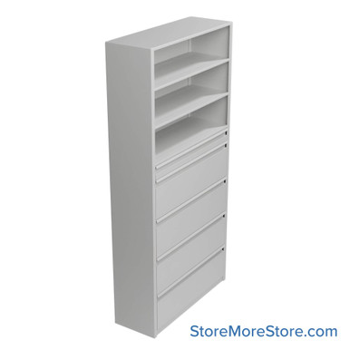 Shelving Units with Drawers 42''W x 15''D x 88''H - 881542-5dwr SMS-08-V25-881542-5dwr