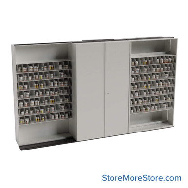 Sliding Pharmacy Shelves 148''W x 22''D x 82''H - SRN24690SAF SMS-08-V25-PS32