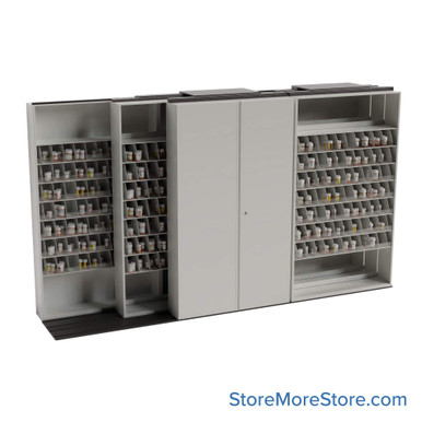 Sliding Pharmacy Shelves 148''W x 34''D x 83''H - SRN24691SAF SMS-08-V25-PS322
