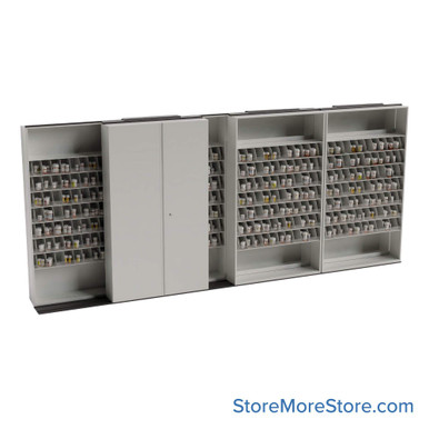 Sliding Pharmacy Shelves 196''W x 22''D x 82''H - SRN24693SAF SMS-08-V25-PS43