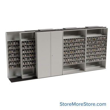 Sliding Pharmacy Shelves 196''W x 34''D x 83''H - SRN24695SAF SMS-08-V25-PS433