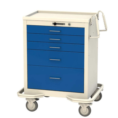 Aluminum and Steel Anesthesia Carts, 32" W x 25" D x 40" H, 3 Small, 1 Medium, 1 Large, Push Button Lock w/ Key Override SMS-02-V50-MITF3110-DB