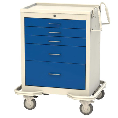 Aluminum and Steel Anesthesia Carts, 32" W x 25" D x 40" H, 3 Small, 1 Medium, 1 Large, Key Lock SMS-02-V50-MKTF3110-DB