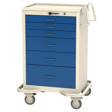 Aluminum and Steel Anesthesia Carts, 32" W x 25" D x 46" H, 3 Small, 2 Medium, 1 Large, Push Button Lock w/ Key Override SMS-02-V50-MITF3210-DB