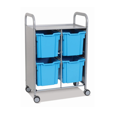 Two Column Cart with Trays 29''W x 18''D x 42''H - SSET1744 SMS-02-V40-SSET1744