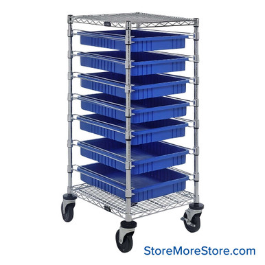 Rolling Wire Drawer Cart 24''W x 21''D x 45''H - BC212439M2 SMS-02-V45-BC212439M2