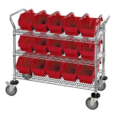 Double Sided Bin Cart 36''W x 18''D x 38''H - WRC3-1836-1265 SMS-02-V45-WRC3-1836-1265